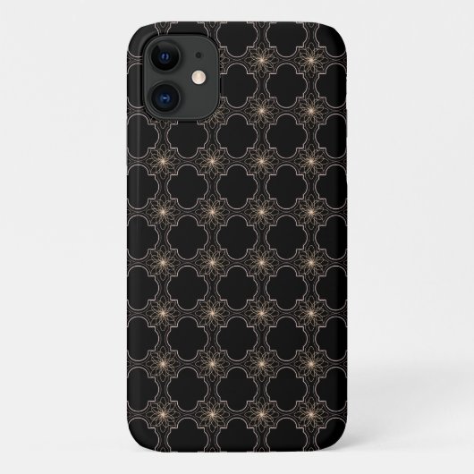 Coques Case-Mate iPhone motif abstrait brillant sur noir (Dos)