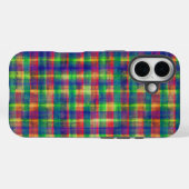 Coques Case-Mate iPhone Motif Abstrait couleur aquarelle plaid (Verso (horizontal))