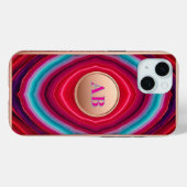 Coques Case-Mate iPhone Motif Abstrait d'Agate Vibrant avec Paillettes (Verso (horizontal))