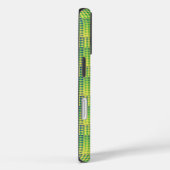 Coques Case-Mate iPhone Motif Abstrait Damier Vert Bleu (Verso / Droite)