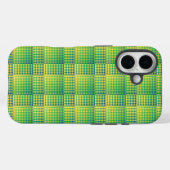 Coques Case-Mate iPhone Motif Abstrait Damier Vert Bleu (Verso (horizontal))