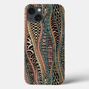 iPhone 13 Coque Motif abstrait dans le style ethnique