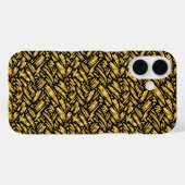 Coques Case-Mate iPhone Motif abstrait de feuille d'or (Verso (horizontal))