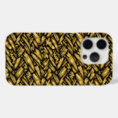 Coques Case-Mate iPhone Motif abstrait de feuille d'or (Verso (horizontal))