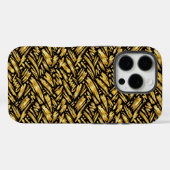 Coques Case-Mate iPhone Motif abstrait de feuille d'or (Verso (horizontal))