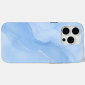 Coques Case-Mate iPhone Motif Abstrait de Marbre Bleu Clair (Verso (horizontal))