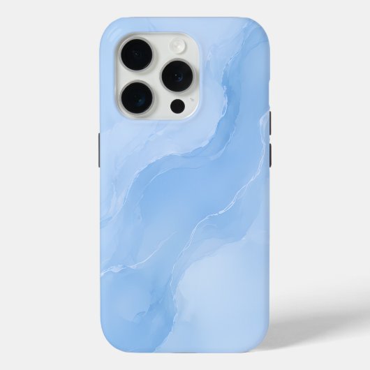 Coques Case-Mate iPhone Motif Abstrait de Marbre Bleu Clair (Verso)