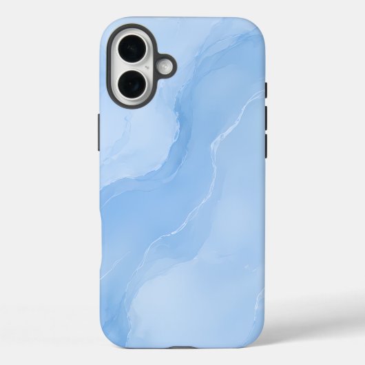 Coques Case-Mate iPhone Motif Abstrait de Marbre Bleu Clair (Verso)