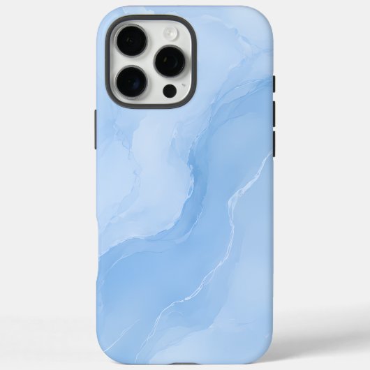 Coques Case-Mate iPhone Motif Abstrait de Marbre Bleu Clair (Verso)