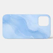Coques Case-Mate iPhone Motif Abstrait de Marbre Bleu Doux (Verso (horizontal))