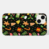 Coques Case-Mate iPhone Motif Abstrait de Noël vert foncé (Verso (horizontal))