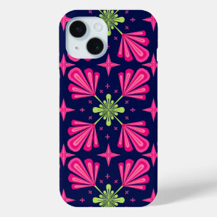 Coque Pour iPhone 15 Motif abstrait de pétales floraux roses géométriqu