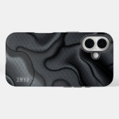 Coques Case-Mate iPhone Motif Abstrait de vague monochrome (Verso (horizontal))