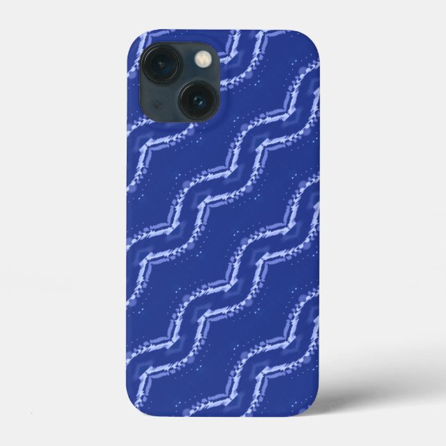 Coques Case-Mate iPhone motif Abstrait de vagues bleues (Verso)