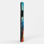 Coques Case-Mate iPhone Motif Abstrait d'énergie électrique rouge et bleu (Dos/Droite)