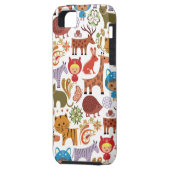 Coques Case-Mate iPhone Motif abstrait d'enfant et d'animaux (Dos gauche)