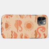 Coques Case-Mate iPhone Motif abstrait d'été avec soleil et vagues (Dos (Horizontal))