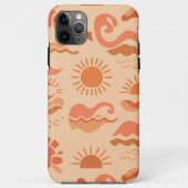 Coques Case-Mate iPhone Motif abstrait d'été avec soleil et vagues (Dos)