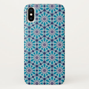 Coque iPhone X Motif Abstrait En Bleu Et Gris