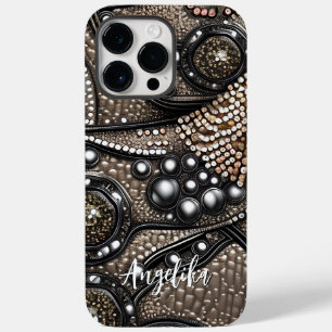 Coque Pour Pour iPhone 14 Pro Max Motif Abstrait en Faux Cuir Minimaliste Personnali