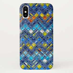 Coque iPhone X Motif abstrait en verre souillé de mosaïque
