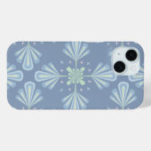 Coques Case-Mate iPhone Motif Abstrait Floral Bleu (Verso (horizontal))