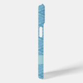 Coques Case-Mate iPhone Motif Abstrait géométrique bleu avec Monogramme (Verso / Droite)