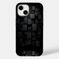 Motif Abstrait Géométrique Noir Monogramme