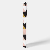 Coques Case-Mate iPhone Motif Abstrait géométrique rose et or (Verso / Droite)