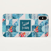Coques Case-Mate iPhone Motif Abstrait géométrique Turquoise tropical (Dos (Horizontal))
