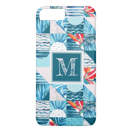 Coques Case-Mate iPhone Motif Abstrait géométrique Turquoise tropical (Dos)