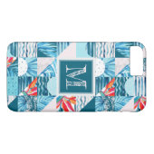 Coques Case-Mate iPhone Motif Abstrait géométrique Turquoise tropical (Dos (Horizontal))