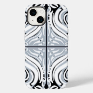 Coque Pour iPhone 14 Motif Abstrait gris noir blanc