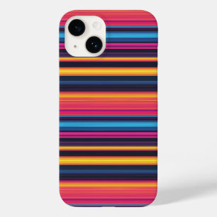 Coque Pour iPhone 14 Motif Abstrait Moderne à Rayures Multicolores Vibr