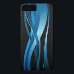 Coque iPhone 8 Plus/7 Plus Motif Abstrait moderne Blue Wave<br><div class="desc">Un design abstrait moderne avec un motif à ondes rubéolées bleues contre un arrière - plan noir. Vous pouvez changer l'arrière - plan noir en couleur de votre choix en sélectionnant &quot ; Customiser&quot ; et en sélectionnant une autre couleur arrière - plan dans un large éventail de choix de...</div>