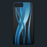 Coque iPhone 8 Plus/7 Plus Motif Abstrait moderne Blue Wave<br><div class="desc">Un design abstrait moderne avec un motif à ondes rubéolées bleues contre un arrière - plan noir. Vous pouvez changer l'arrière - plan noir en couleur de votre choix en sélectionnant &quot ; Customiser&quot ; et en sélectionnant une autre couleur arrière - plan dans un large éventail de choix de...</div>