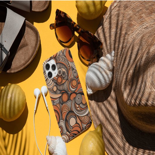 Coques Case-Mate iPhone Motif Abstrait moderne Peach Orange