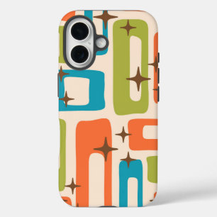 Coques iPhone 16 Motif Abstrait moderne rétro du milieu du siècle