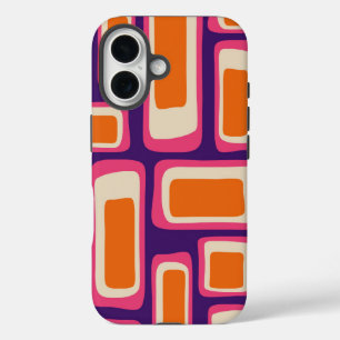 Coques iPhone 16 Motif Abstrait moderne rétro du milieu du siècle