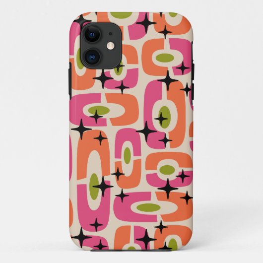 Coques Case-Mate iPhone Motif Abstrait moderne rétro du milieu du siècle (Dos)