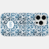 Coques Case-Mate iPhone Motif Abstrait Monogrammé Personnalisé (Verso (horizontal))