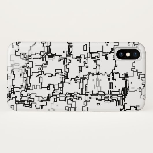 Coques Case-Mate iPhone Motif Abstrait noir et blanc (Dos (Horizontal))