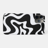 Coques Case-Mate iPhone Motif Abstrait noir et blanc rétro (Dos (Horizontal))