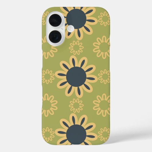 Coques Case-Mate iPhone Motif Abstrait noir et jaune rétro (Verso)