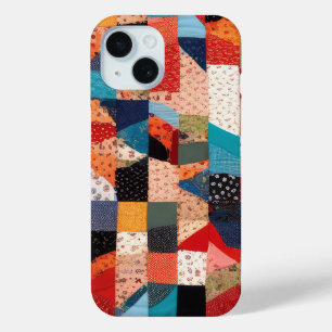 Coque Pour iPhone 15 Motif Abstrait Patchwork Quilt