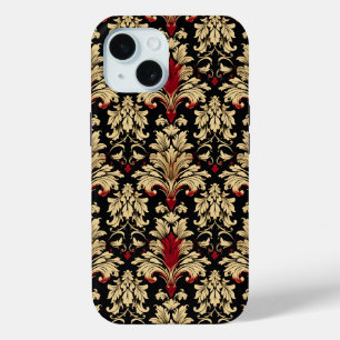 Coque Pour iPhone 15 Motif Abstrait Red Golden
