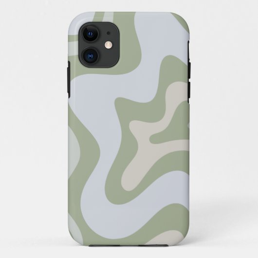 Coques Case-Mate iPhone Motif Abstrait Retro Liquid Swirl à Sage Green (Dos)