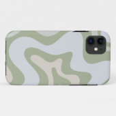 Coques Case-Mate iPhone Motif Abstrait Retro Liquid Swirl à Sage Green (Dos (Horizontal))
