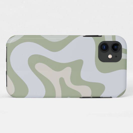 Coques Case-Mate iPhone Motif Abstrait Retro Liquid Swirl à Sage Green (Dos (Horizontal))