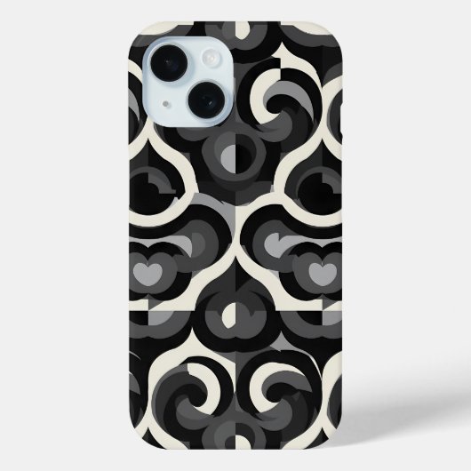 Coques Case-Mate iPhone Motif Abstrait Rétro Noir et Blanc (Verso)